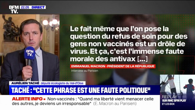 Emmerder les non-vaccinés: pour Aurélien Taché, une faute morale a été commise