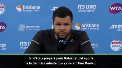 Brisbane - Tsonga : "Je devais être sérieux, il n'avait rien à perdre"