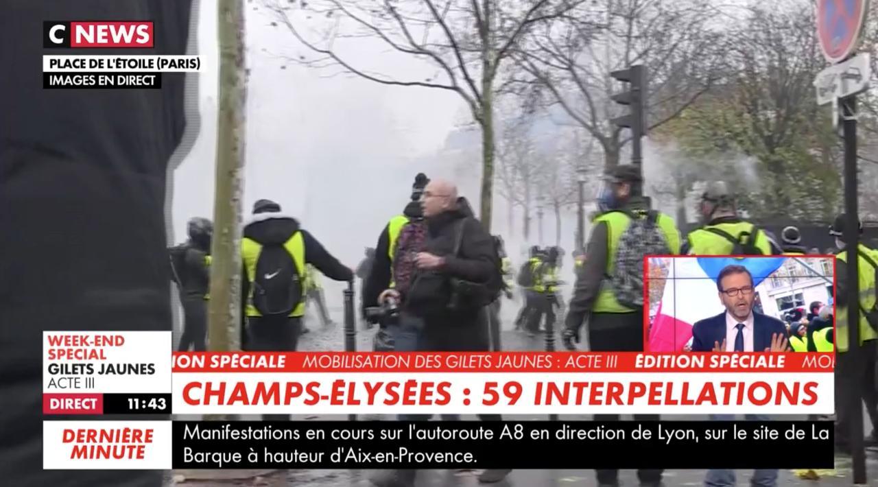Gilets jaunes : choqué par les propos d'un responsable de La France  insoumise, un journaliste de CNews le reprend en direct (VIDEO)
