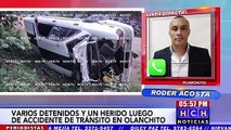 Brutal accidente vial deja varias personas heridas y varios detenidos en Olanchito, Yoro