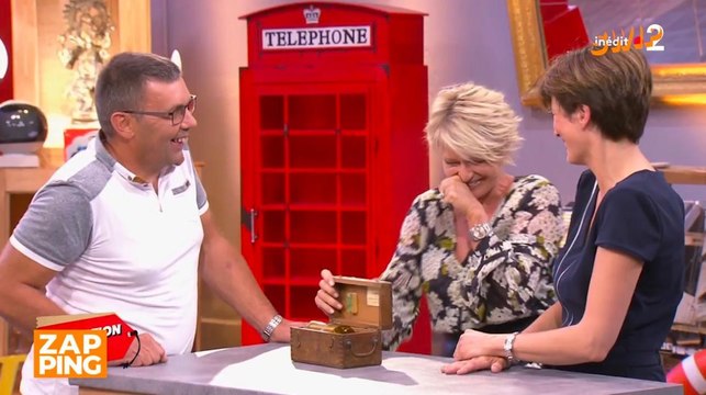 Sophie Davant prise d'un fou rire incontrôlable dans Affaire conclue