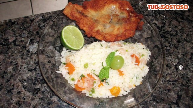 Arroz simples com camarão