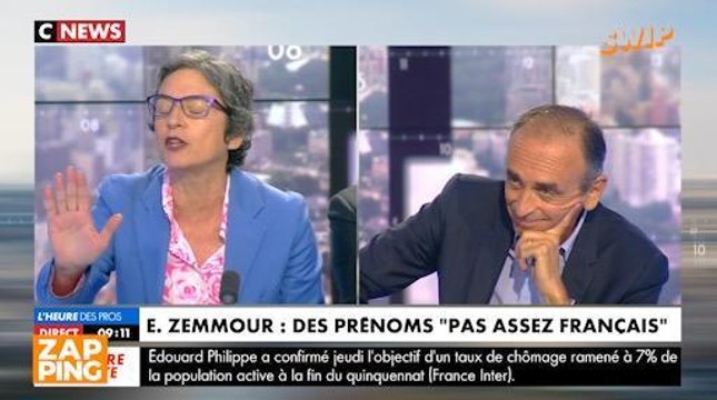 Une chroniqueuse de L'Heure des pros s'agace contre Pascal Praud qui prend parti pour Eric Zemmour... Le Zapping Clash