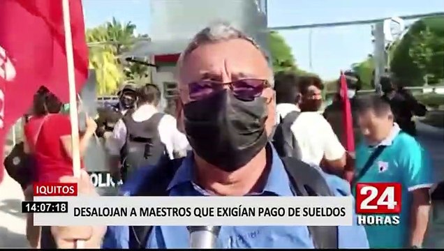 Iquitos: desalojan a maestros que exigían pago de sueldos