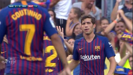 Trophée Gamper - Le superbe ballon piqué de Messi face à Boca