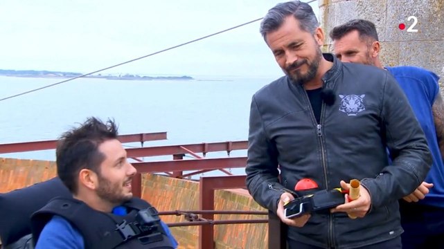 Fort Boyard : Maxime Guény légèrement anxieux dans la catapulte du Fort