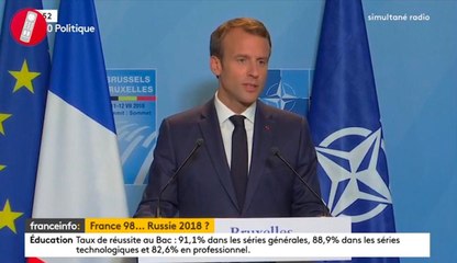 En plein sommet de l'Otan, Emmanuel Macron adresse un message de soutien aux Bleus avant la finale !