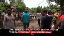 Tak Kunjung Diperbaiki, Warga Tanami Jalan Rusak Dengan Pohon Pisang