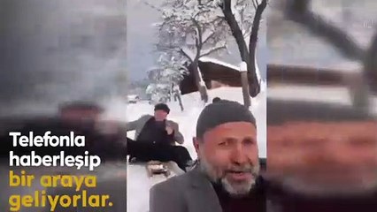 '60'lık delikanlılar'ın kızak yarışı kameralara böyle yansıdı