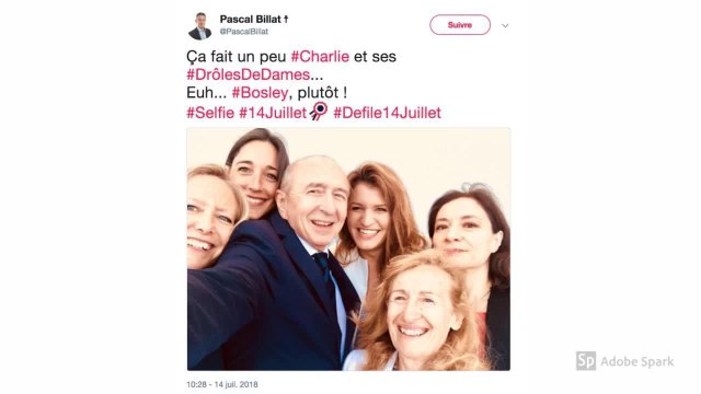 Le selfie de Gérard Collomb avec des femmes du gouvernement en marge du Défilé raillé par les internautes