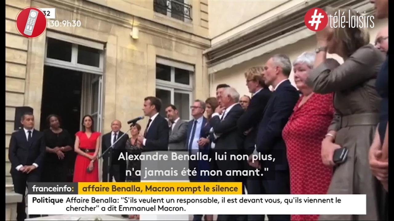 Emmanuel Macron ironise sur les rumeurs : "Alexandre Benalla n'a jamais été mon amant"