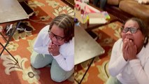 '8 y/o girl swamped by emotions when mom surprises her with a cute dog for Christmas'