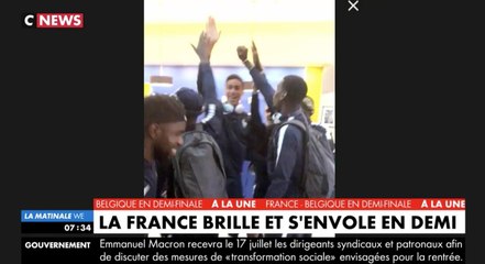 Les Bleus ont chanté et dansé de joie après le match France/Uruguay