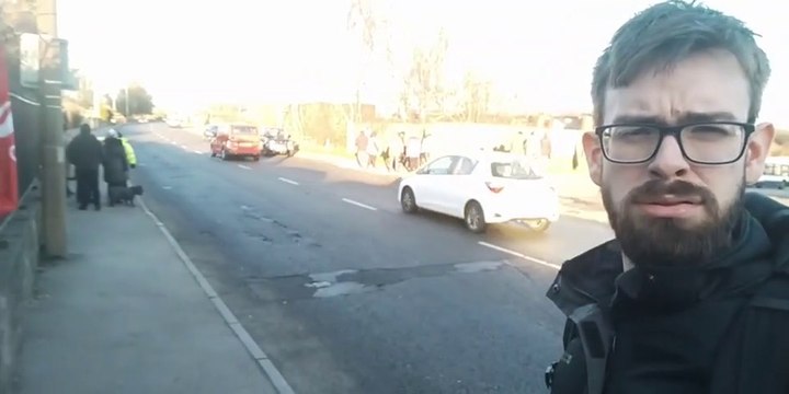 Live from picket line at Stagecoach depot in Wakefield Road, Barnsley, where bus drivers carry on with indefinite strike action over a pay dispute