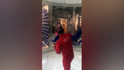 Violet Pedder's indoor skydive in Manchester