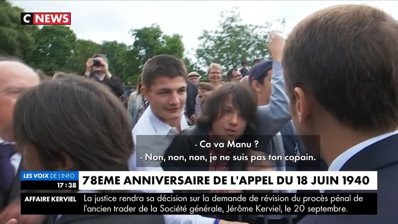 Emmanuel Macron Recadre Violemment Un Adolescent Qui L Appelle Manu