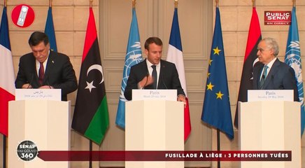 Emmanuel Macron et la classe politique française solidaires avec les victimes de l'attentat de Liège