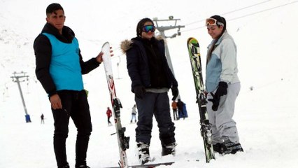 Abalı kayak merkezi hareketlendi