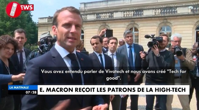 Emmanuel Macron accueille Mark Zuckerberg et les grands patrons de la high-tech
