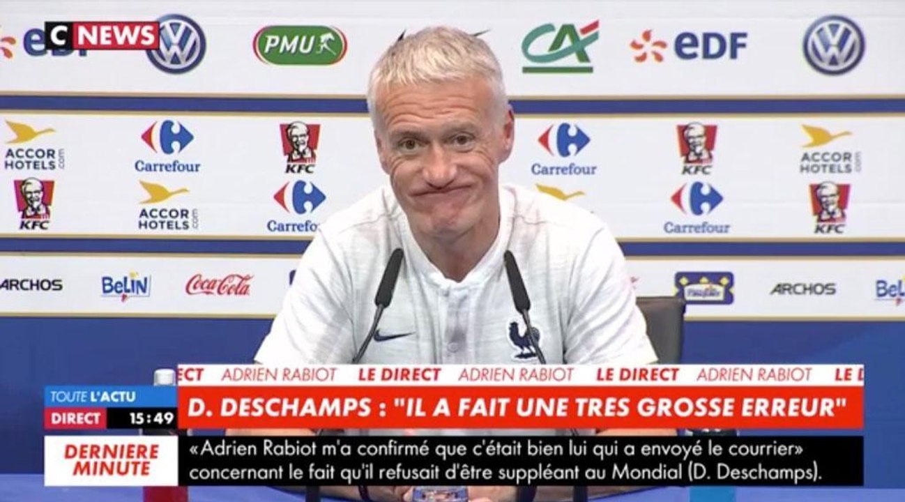 Coupe du monde 2018. Didier Deschamps sur Adrien Rabiot : "Il a fait une énorme erreur"