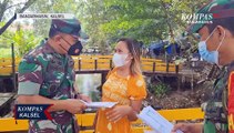 Hampiri Pengunjung Pasar Kalindo, Prajurit TNI Kodim 1007/Banjarmasin Ajak Warga Bervaksin