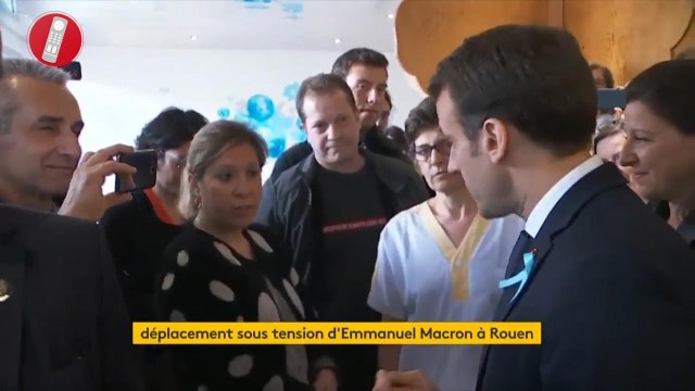Echange plus que tendu entre Emmanuel Macron et une soignante du CHU de Rouen