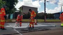 Atenção motoristas, pintura de faixas deixa Rua Ipanema parcialmente interditada