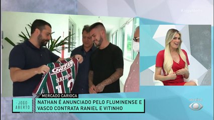 CHEGOU O BRABO? Renata Fan e Chico Garcia comentaram sobre os reforços do Fluminense. E para a loira, Nathan tem tudo para ser titular do tricolor. #JogoAberto