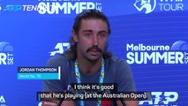 Thompson 'happy' to see Djokovic at Australian Open