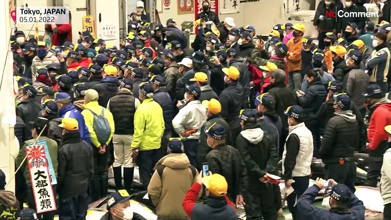 Thunfisch-Auktion auf Fischmarkt in Tokio