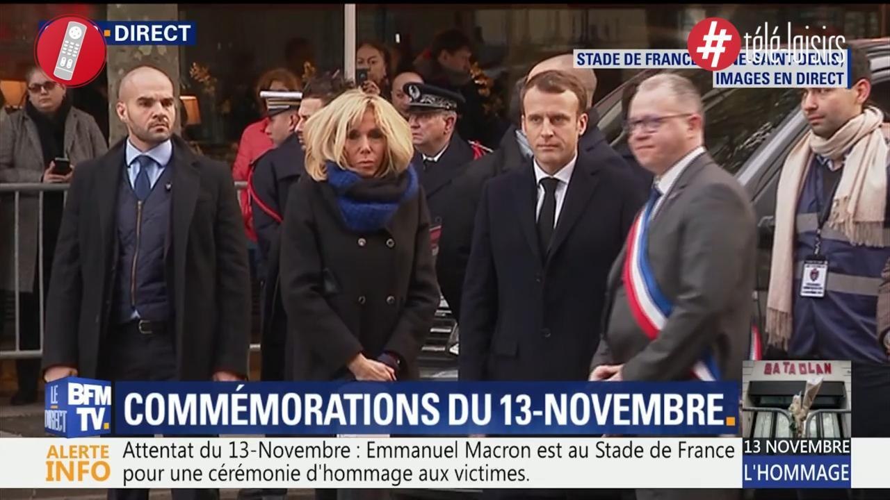 Brigitte Macron émue lors de la cérémonie d'hommage aux victimes du 13 novembre