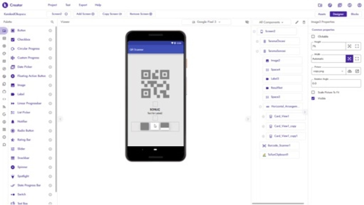 Kodlama Bilmeden Uygulama Yap | Kodular QR Tarayıcı Yapımı | Make QR Scanner in Kodular