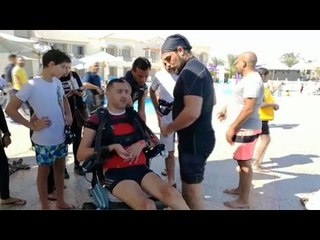 الربان ولاء حافظ أول مصاب شلل رباعي يحاول دخول موسوعة جينيس بأطول غطسة