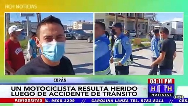 Motociclista resulta herido en accidente vial en Copán