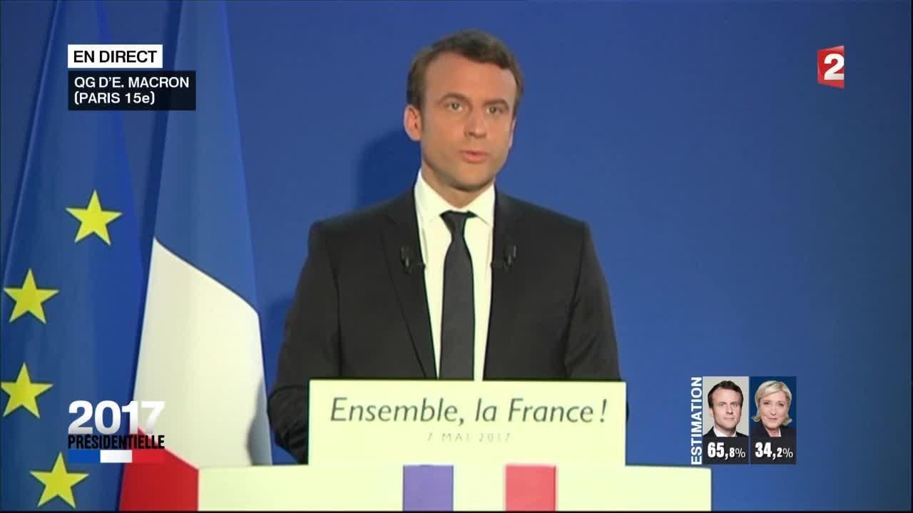 Le discours d'Emmanuel Macron après son élection