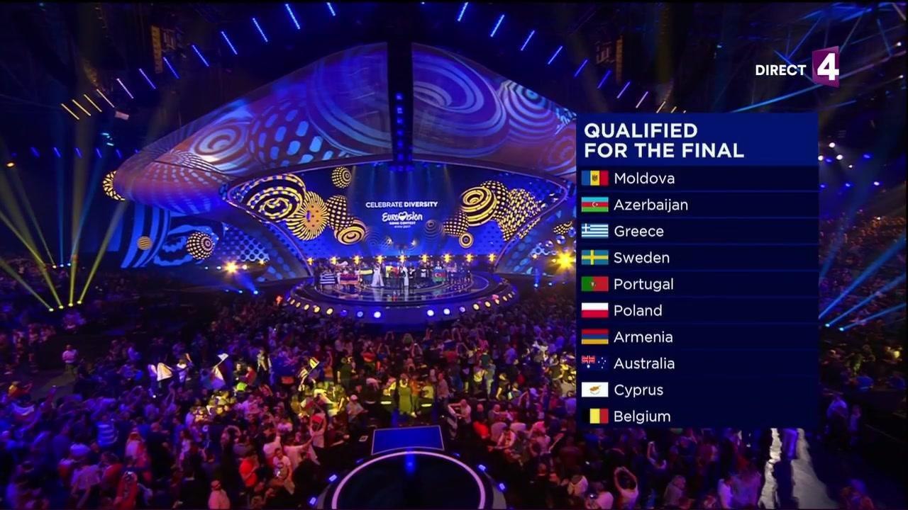 Les 10 qualifiés de la première demi-finale de l'Eurovision 2017