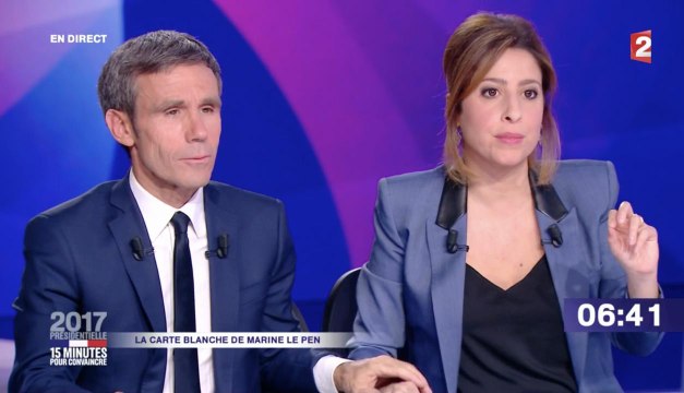 David Pujadas attrape la main de Léa Salamé en plein direct dans 15 minutes pour convaincre