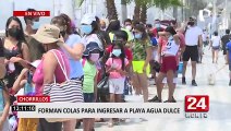 Chorrillos: forman largas colas para ingresar a playa Agua Dulce