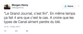 Twitter ironise sur l'arrêt du Grand Journal...