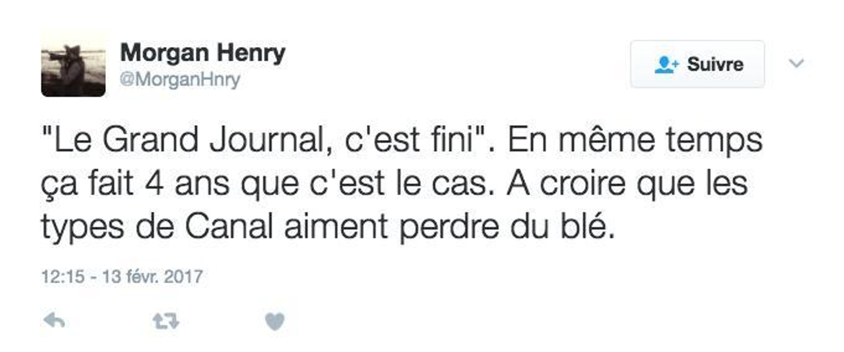 Twitter ironise sur l'arrêt du Grand Journal...