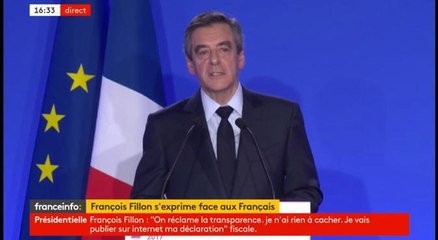 Affaire Penelope Fillon : François Fillon qualifie Envoyé spécial d'"émission à charge"