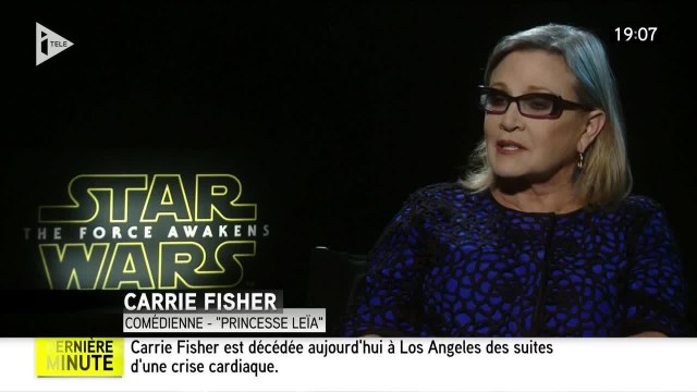 Disparition de Carrie Fisher, la princesse Leïa de Star Wars, à l'âge de 60 ans