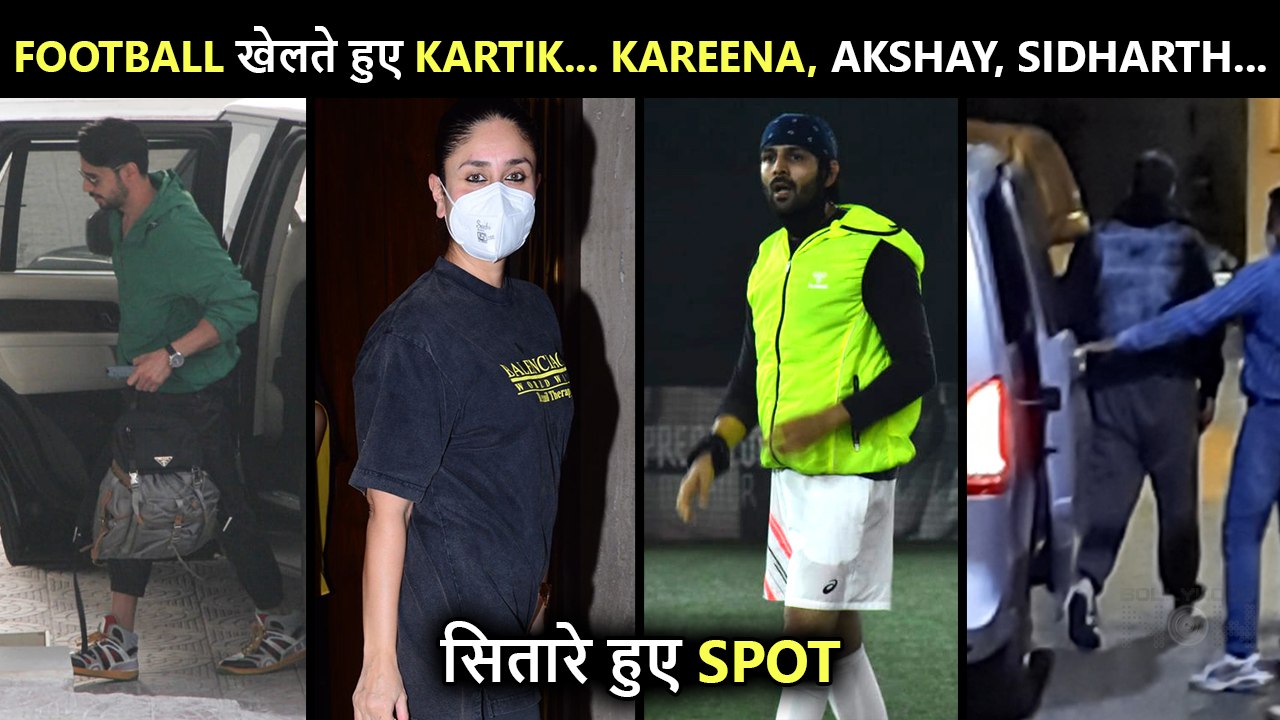 Kareena @ Manish Malhotra's Home, Akshay Hides His Face, Kartik Playing Football | Stars Spotted