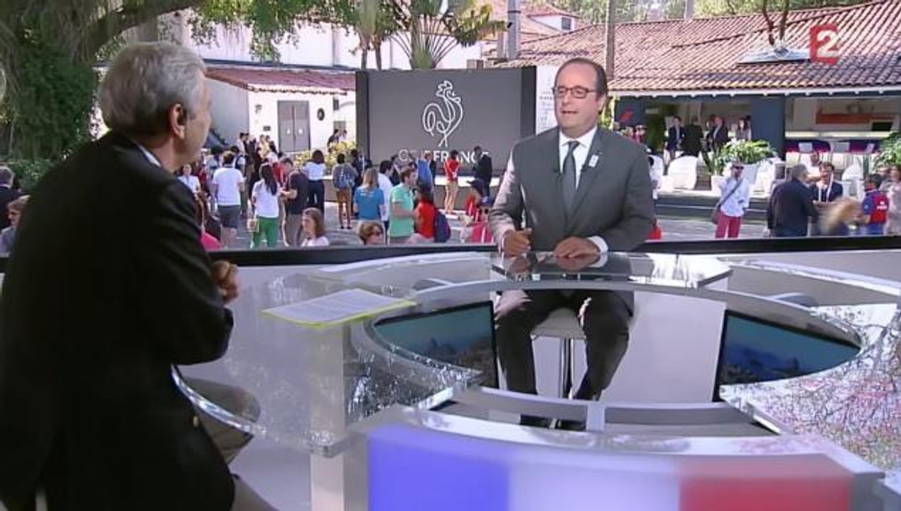 JO 2016 : François Hollande interviewé par Daniel Bilalian à Rio