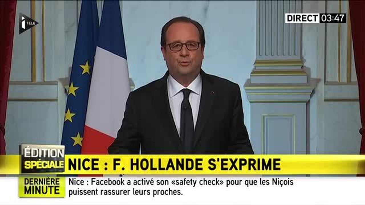 Attentat de Nice - François Hollande s'exprime en pleine nuit