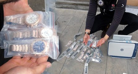 Gümrük kaçağı saatleri saklamak için ilginç yöntem