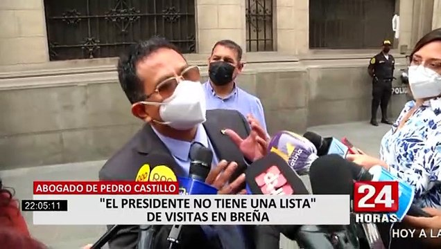Abogado de Pedro Castillo: El presidente no tiene una lista de visitas en Breña