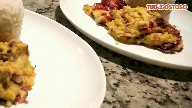 Escondidinho de abóbora com carne seca