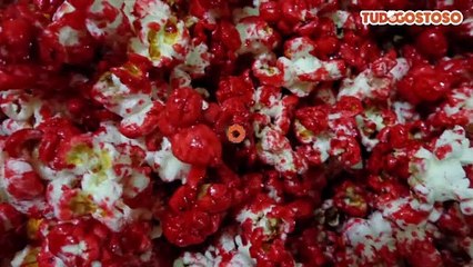 Pipoca doce vermelha fácil