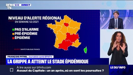 La grippe atteint le stade épidémique dans trois régions